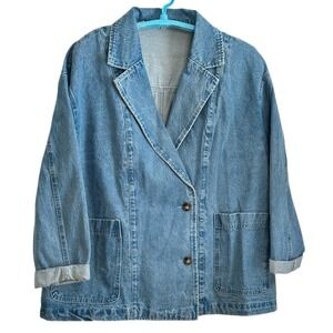 Denim Barn Chore Jacket Light Wash Womens Oversized‎ Transitional Outerwear 2XL